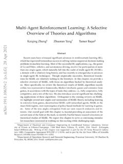 Multi-Agent Reinforcement Learning: A Selective Overview ...