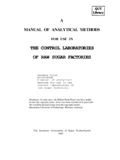 THE CONTROL LABORATORIES OF RAW SUGAR FACTORIES