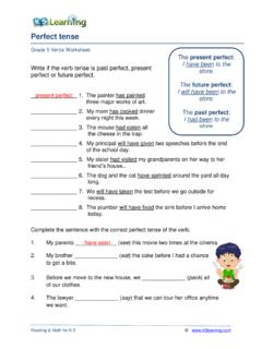 Perfect tense worksheet - K5 Learning