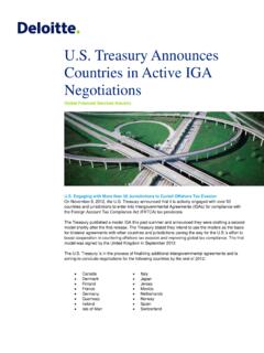 U.S. Treasury Announces Countries in Active IGA Negotiations