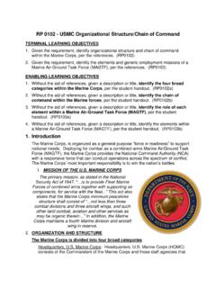 RP 0102 - USMC Organizational Structure/Chain of Command