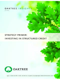 Investing in Structured Credit - Oaktree Capital