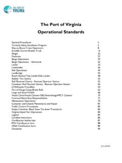 The Port of Virginia Operational Standards