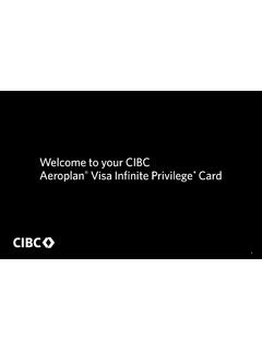 Welcome to your CIBC Aeroplan Visa Infinite Privilege Card