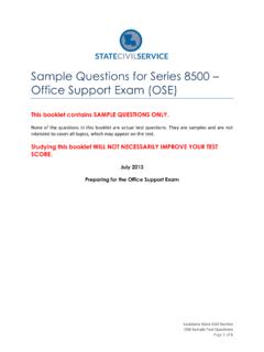 Sample Questions for Series 8500 Office Support Exam (OSE)