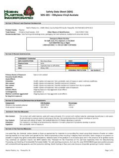 Safety Data Sheet (SDS) SDS 101 Ethylene Vinyl