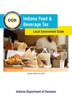 Indiana Food &amp; Beverage Tax - IN.gov