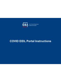 COVID EIDL Portal Instructions
