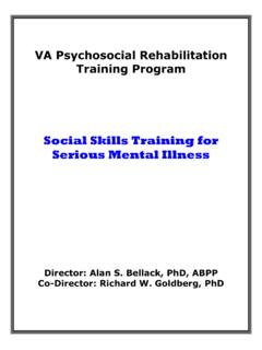 Social Skills Training for Serious Mental Illness