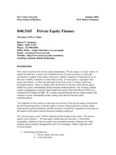 B40.3165 Private Equity Finance - stern.nyu.edu