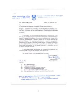 Guidelines for conducting Teacher Eligibility Test (TET)