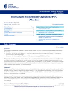 Percutaneous Transluminal Angioplasty (PTA) (NCD 20.7)