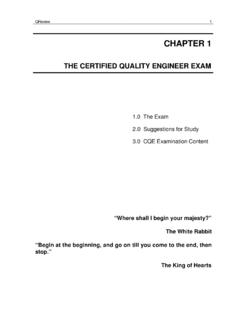 THE CERTIFIED QUALITY ENGINEER EXAM
