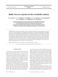 Baltic Sea ice seasons in the twentieth century - int-res.com