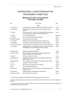 ILO Programme of Meetings