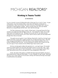 Working in Teams Toolkit - Michigan Realtors