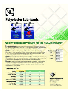 Polyolester Lubricants - Welcome to National …
