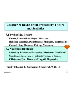 Chapter 3: Basics from Probability Theory and Statistics