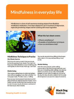 Mindfulness in everyday life - Black Dog Institute