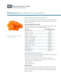 Potassium Fact Sheet for Consumers