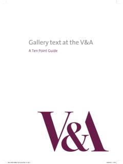 Gallery Text at the V and A Ten Point Guide