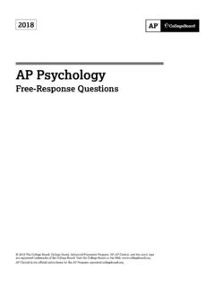 AP Psychology 2018 Free-Response Questions