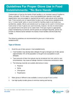 Guidelines For Proper Glove Use in Food Establishments ...