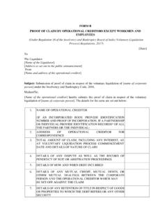 FORM B PROOF OF CLAIM BY OPERATIONAL CREDITORS …