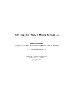 Item Response Theory in R using Package ltm