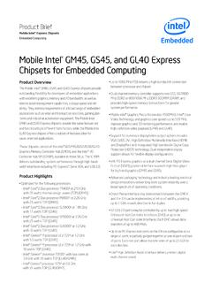 Mobile Intel&#174; GM45, GS45, and GL40 Express Chipsets for ...