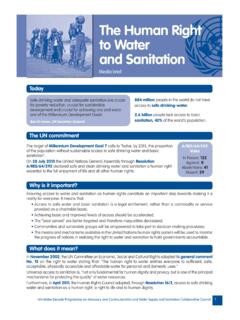 The Human Right to Water and Sanitation - United Nations