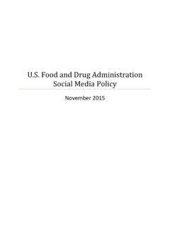 U.S. Food and Drug Administration Social Media Policy
