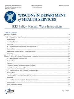 IRIS Policy Manual: Work Instructions