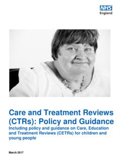 Care and Treatment Reviews (CTRs): Policy and Guidance