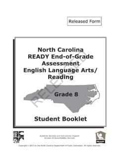 North Carolina READY End-of-Grade Assessment English ...