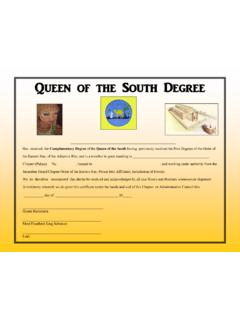 Queen of the South Degree - jgc-oesphafl.org