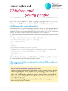 Human rights and Children and young people