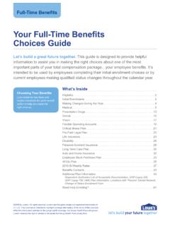 Your Full-Time Benefits Choices Guide - My Lowe's Life