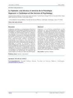 La hipnosis: una t&#233;cnica al servicio de la Psicolog&#237;a ...