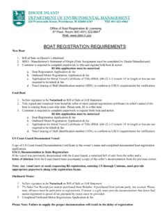 BOAT REGISTRATION REQUIREMENTS - Rhode Island …