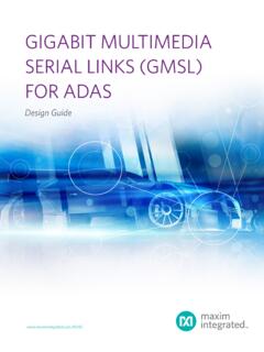 Gigabit Multimedia Serial Links (GMSL) for ADAS Design …
