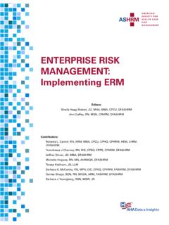 ENTERPRISE RISK MANAGEMENT: Implementing ERM