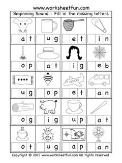 www.worksheetfun.com Beginning Sound - Fill in the missing ...