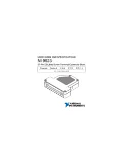 NI 9923 User Guide and Specifications - National Instruments
