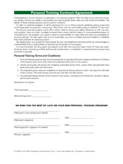 Personal Training Contract/Agreement - NSCA