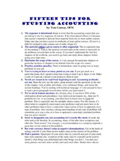 Fifteen Tips for Studying Accounting