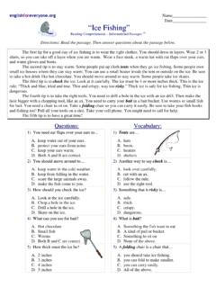 Informational Passages RC - Ice Fishing - English …