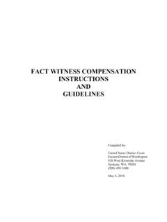 FACT WITNESS COMPENSATION INSTRUCTIONS AND …