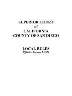 SUPERIOR COURT of CALIFORNIA COUNTY OF SAN DIEGO