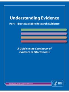 Understanding Evidence - Centers for Disease Control and ...